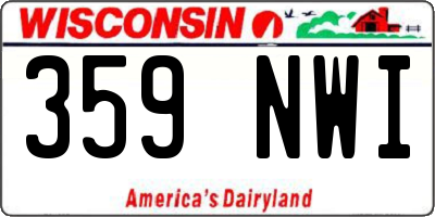 WI license plate 359NWI
