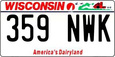WI license plate 359NWK