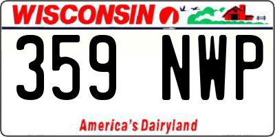 WI license plate 359NWP