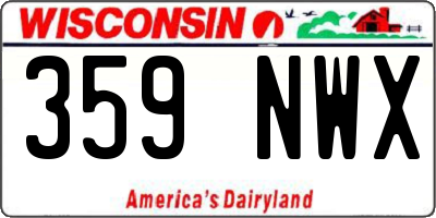 WI license plate 359NWX