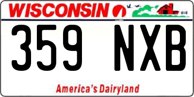 WI license plate 359NXB