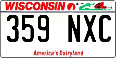 WI license plate 359NXC