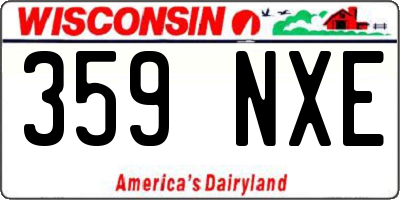 WI license plate 359NXE