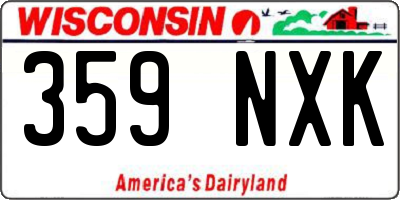 WI license plate 359NXK