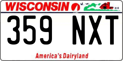 WI license plate 359NXT