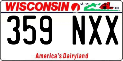 WI license plate 359NXX