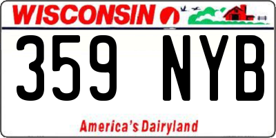 WI license plate 359NYB