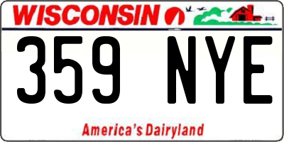 WI license plate 359NYE