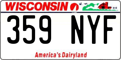 WI license plate 359NYF