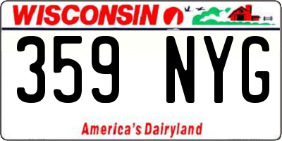 WI license plate 359NYG