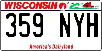 WI license plate 359NYH