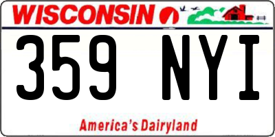 WI license plate 359NYI