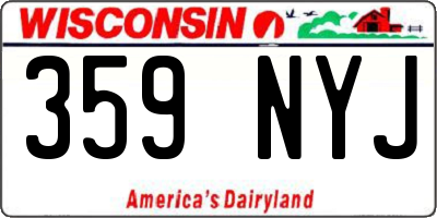 WI license plate 359NYJ