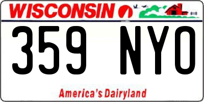WI license plate 359NYO
