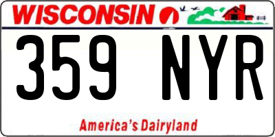 WI license plate 359NYR