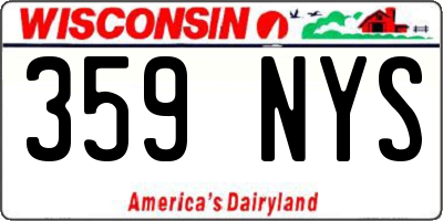 WI license plate 359NYS