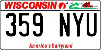 WI license plate 359NYU