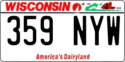 WI license plate 359NYW