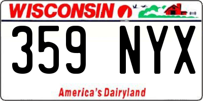 WI license plate 359NYX
