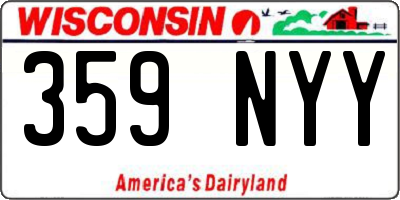WI license plate 359NYY