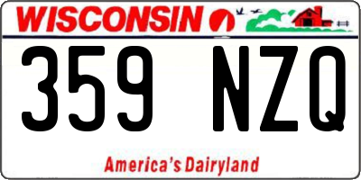 WI license plate 359NZQ