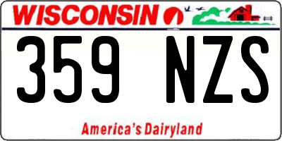 WI license plate 359NZS