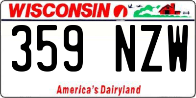 WI license plate 359NZW