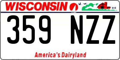 WI license plate 359NZZ