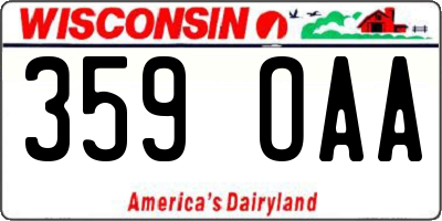 WI license plate 359OAA