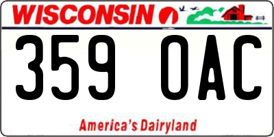 WI license plate 359OAC