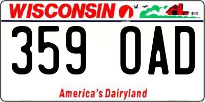 WI license plate 359OAD