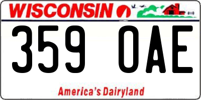 WI license plate 359OAE