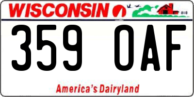WI license plate 359OAF