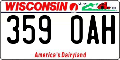 WI license plate 359OAH