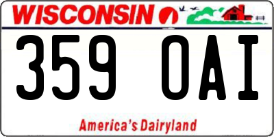 WI license plate 359OAI