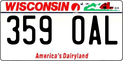 WI license plate 359OAL