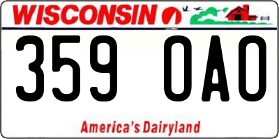 WI license plate 359OAO