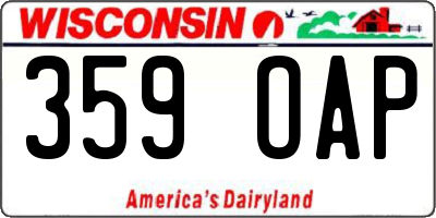 WI license plate 359OAP