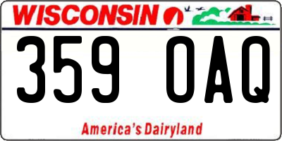 WI license plate 359OAQ