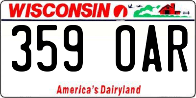 WI license plate 359OAR