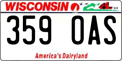 WI license plate 359OAS