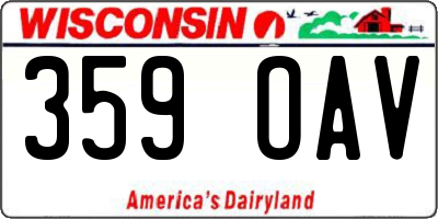 WI license plate 359OAV