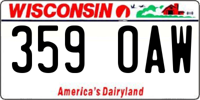 WI license plate 359OAW