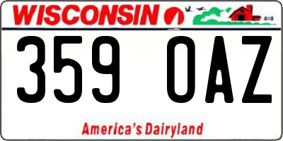 WI license plate 359OAZ