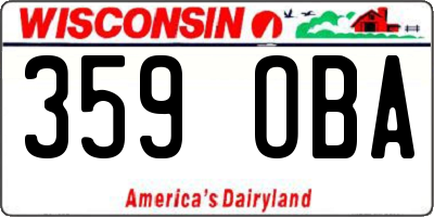 WI license plate 359OBA