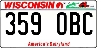 WI license plate 359OBC