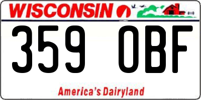 WI license plate 359OBF