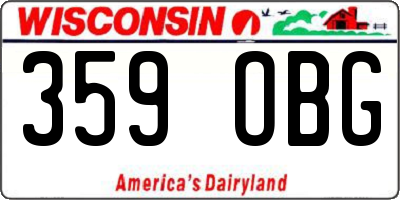 WI license plate 359OBG