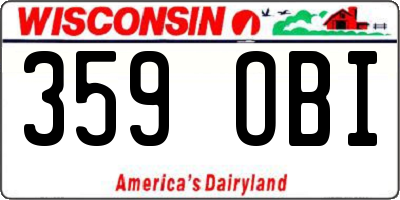 WI license plate 359OBI