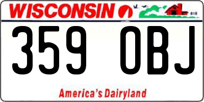 WI license plate 359OBJ
